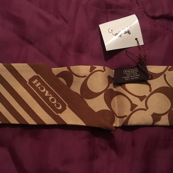 NWT - Coach pony scarf - khaki striped - Picture 3 of 6